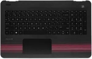 Back Cover for Pavilion 15-AU 15-AW Palmrest Keyboard & Touchpad Red Backlit 856035-001.001 Red