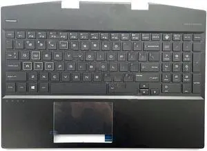 Top Case For HP Omen 15-DH Laptop Palmrest No TouchPad US Keyboard White Backlit AM2JZ000430