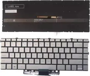 for ENVY x360 15-ew Laptop Backlit US Keyboard Silver Replacement