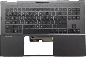 Black For OMEN 16-B TPN-Q265 Palmrest RGB Backlit US Keyboard Top Case