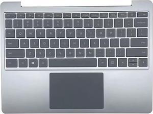 For Surface Go 1943 US Palmrest Top Case Backlit Keyboard 12.4" Silver