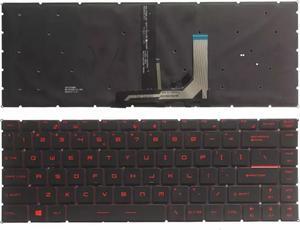 For GF63 8RC 8RD MS-16R1 MS-16R4 Laptop Keyboard US Black Red Backlit