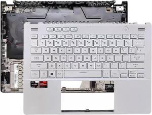 For White ROG Zephyrus G14 GA402 GA402R 14" Top Case Palmrest US Keyboard