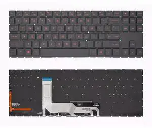 Red Backlit Keyboard AMD US For Omen 15-en 15-EK 15-en0013dx Laptop Layout