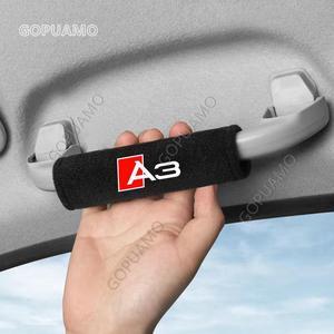 GOPUAMO Car Roof Armrest Soft Velvet Cloth Covers for Audi A3 - Interior Covers, Set of 2, Soft & Comfortable, Anti-Slip, Durable