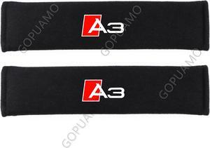 GOPUAMO Car Seatbelt Shoulder Strap Protector Pads shoulder for Audi A3 - Shock-Absorbing, Anti-Slip, and Soft Shoulder Protection, Prevents Clothing Pilling