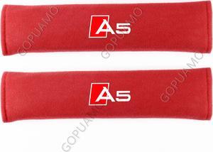 GOPUAMO Car Harness shoulder pad Case for Audi A5 - Shock-Absorbing, Anti-Slip, and Prevents Clothing Pilling, Soft Shoulder Protection Red