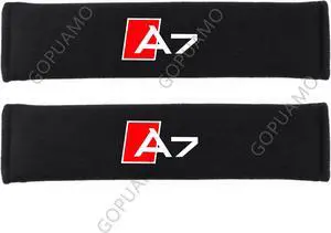 GOPUAMO Car Safety Belt Shoulder Pad Cushion Protector cover for Audi A7 - Shock-Absorbing, Anti-Slip, and Soft Shoulder Protection, Prevents Clothing Pilling