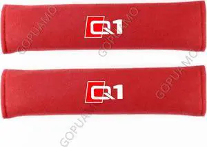 GOPUAMO Car Safety Belt Shoulder Cover for Audi Q1 - Shock-Absorbing, Anti-Slip, and Soft Shoulder Protection, Prevents Clothing Pilling Red