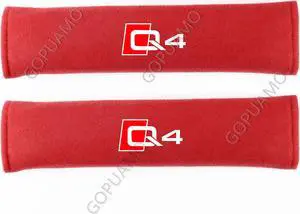 GOPUAMO Car Seat Belt Shoulder Protector for Audi Q4 - Shock-Absorbing, Anti-Slip, and Soft Shoulder Protection, Prevents Clothing Pilling Red