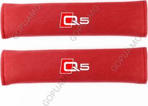 GOPUAMO car interior seat belt cover for Audi Q5 - 2 Piece,Shock-Absorbing, Anti-Slip, and Prevents Clothing Pilling, Soft Shoulder Protection Red