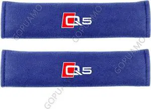 GOPUAMO car interior seat belt cover for Audi Q5 - 2 Piece,Shock-Absorbing, Anti-Slip, and Prevents Clothing Pilling, Soft Shoulder Protection Blue