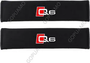 GOPUAMO Car Styling Seat Belt Cover for Audi Q6 - 2 Piece,Shock-Absorbing, Anti-Slip, and Prevents Clothing Pilling, Soft Shoulder Protection