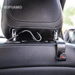 GOPUAMO Car Seat Headrest Hook for Audi A3 - Interior | Integrated Hook Design, Easy Installation, Space-Saving, Durable ABS Material | Pack of 2