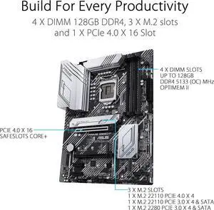 ASUS Prime Z590-P LGA 1200 (Intel 11th/10th Gen) ATX motherboard (PCIe 4.0, 10+1 Power Stages, 3X M.2, 2.5Gb LAN, front panel USB 3.2 Gen 2 USB Type-C, Thunderbolt 4 support)