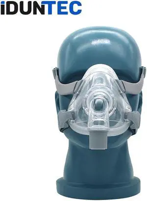 BMC F5A CPAP Mask Full Face Respirator Mask With Adjustable Headgear Clips For Medical Breathing Machine Ventilator Sleeping Apnea Large Size