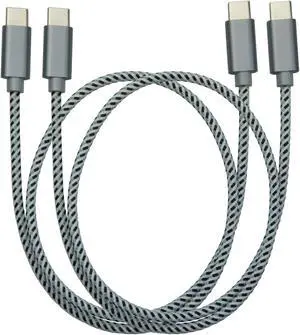 USB-C to USB-C Braided Cable - 1.65 ft (2-Pack)