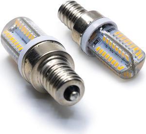Sewing Machine Refrigerator oven LED Light Bulb E12 Screw-in Base 64 LEDs SMD 3014 120V for brother XL 2240 XL 2230 2600 PQ-1500S 3034D Merrylock 640 740 3000CL HYUGA (Warm White)