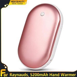 Electric Pocket Hand Warmers Rechargeable USB Winter Heater Warmer Power Bank 2in1 5200mAh Rose Gold