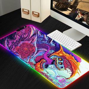 800*300 Large RGB Mouse Pad Gamer CS GO Mouse Mat Locked LED Lighting Rubber Gaming Mousepad XL Grande Anti-slip For Computer PC