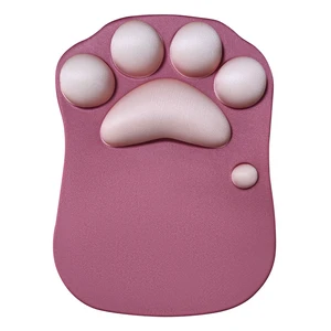 Cat Paw Shaped Mousepad with Wrist Rest Rubber Bottomed Silicone Filled Ergonomic Design for Comfortable Computer Gaming Brown Wine Red Cat Paw Shaped Mousepad with Wrist Rest Rubber Bottomed Silicone Filled Ergonomic Design for Comfortable Computer Gaming Brown Wine Red