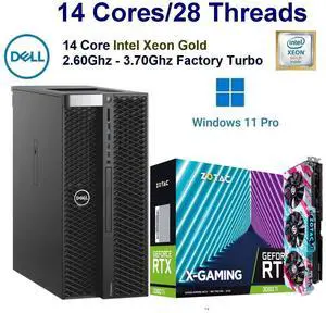 Dell Precision 7820 RTX Gaming PC -14 Core Intel Xeon Gold (Fast 2.60Ghz@3.70Ghz/32GB Ram/512.0GB SSD/8.0GB Nvidia Geforce RTX 3060Ti Gaming /Windows 11 Pro) Dell Precision 7820 RTX Gaming PC -14 Core Intel Xeon Gold (Fast 2.60Ghz@3.70Ghz/32GB Ram/512.0GB SSD/8.0GB Nvidia Geforce RTX 3060Ti Gaming /Windows 11 Pro)