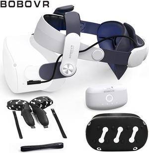 BOBOVR M2 Pro  Comfort Battery Head Strap With Protective Cover Compatible With MetaOculus Quest 2 VR Headsets Replaceable Worryfree Powered Strap for VR Accessories