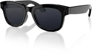 Sovawin Smart AI Glasses with Blue Light Filter Lenses High-definition Transparency Surround Sound Speakers Sunglasses Style Black
