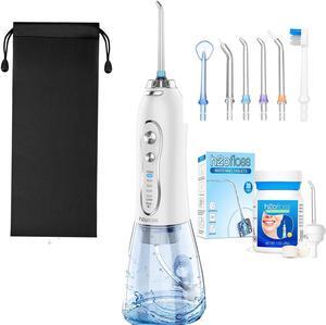 h2ofloss Water Dental Flosser for Teeth w/ Fresh Breath Tablets Portable Oral Irrigator for Travel