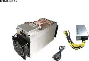 Antminer L3+ 504MH/S Litecoin Miner With Bitmain APW7 /US Power Cord , Professional ASIC Litecoin Dogecoin Mining Machine, Scrypt Algorithm LTC Miner & Dogecoin Miner Better Than Bitmain S9 S9j