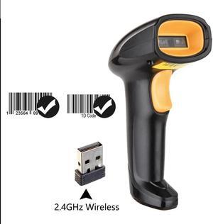 2.4G Wireless Handheld USB Barcode Laser Scanner 1D/2D Automatic QR Code Reader with Stand Connect PC, CCD Work with Windows, Mac Support Rebrand