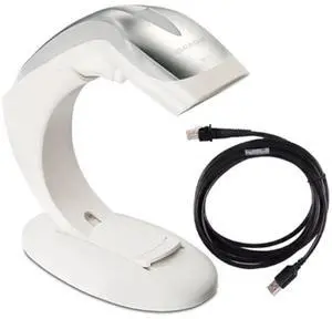 HERON HD3130-WHK1B , LINEAR IMAGER 1D , WIRED USB KIT W/STAND , WHITE