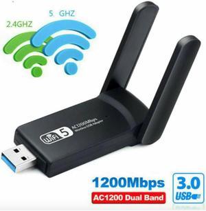 1200Mbps Long Range AC1200 Dual Band 5GHz Wireless USB 3.0 WiFi Adapter Antennas