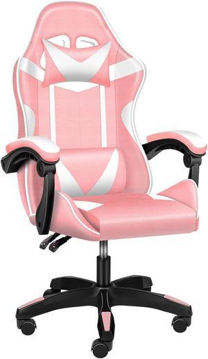 Racing Style Nylon Seats Office Chair Gaming Chair With Sturdy Metal Base,Adjustable Height and Back - Pink