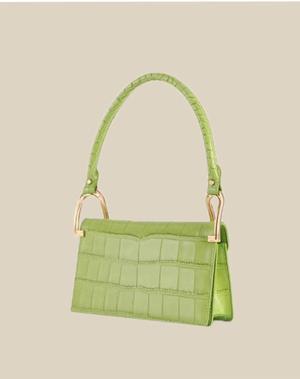 Pink/green/ White Crocodile Pattern Leather Bag Shoulder Handbag Underarm Bag