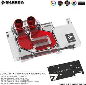 Barrow 3070 GPU Water Block for ZOTAC Geforce RTX 3070 X-GAMING OC, Full Cover ARGB GPU Cooler, BS-ZOXG3070-PA