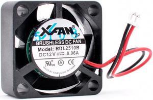 RDL2510B 2.5cm 25mm fan 25x25x10mm DC12V 0.06A 2 wires 2 ball bearings miniature cooling fan