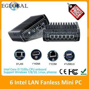 Pfsense pc 6* 1000M LAN Core i3 7100U I5 7200U Celeron 3855U AES-NI Firewall WIFI ROUTER  computer DDR4 ram