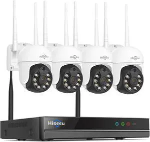8WK-4HD203 WIFI 3MP 5x Digital Zoom Wireless Security Camera System PTZ AI Human Detection Two Way Audio Color Night Vision Outdoor IP66 Waterproof Mobile PC Remote