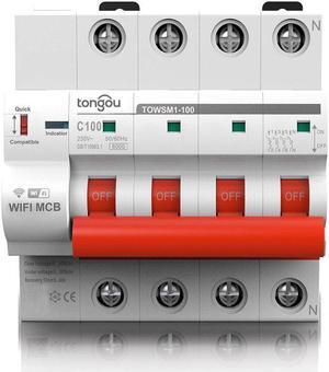 TOWSM1-100 4P 16-100A WIFI Circuit Breaker with Overload and Overvoltage Protection Intelligent Wireless Switch