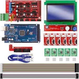 1.4 Controller + Mega2560 R3 + 12864 Display with Limit Switch & A4988 Stepper Motor Driver DIY Kit forCNC 3D Printer