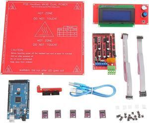 3D Printer Kit RAMPS 1.4+2560 +DRV8825 Stepper Motor+2004 LCD+PCB Heat Bed MK2B