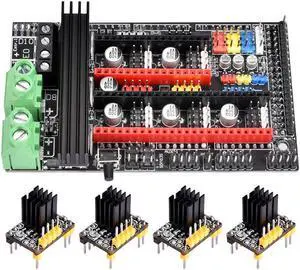 4Pcs TMC2130 DIY Mode Stepper Motor Driver + Upgraded Ramps 1.6 Plus Control Board Base on Ramps 1.6/1.5/1.4 for 3D Printer Part