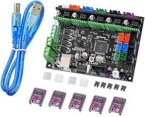 GEN-L V1.0 Integrated Controller Mainboard + 5pcs DRV8825 Stepper Motor Driver Kit Compatible Ramps1.4 1.6/Mega2560 R3 For 3D Printer