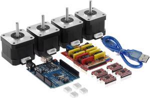 TWOCNC Shield + UNO R3 Board +4x A4988 Stepper Motor Driver +4x 4401 Stepper Motor Kit for 3D Printer