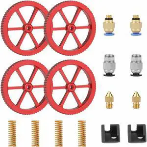 SIMAX3D 4Pcs Aluminum Red Leveling Nut with Hot Bed Mold Spring Upgrade Accessories Kit for Ender 3/3 Pro/5 3D Printer