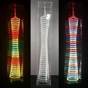 Bluetooth Canton Tower Parts 32 Layers * 32 Columns Electronic DIYKit LED Light Cube Music Ppectrum