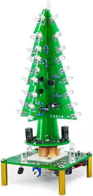 Music LED Three-Dimensional Rotating Christmas Tree DIY Holiday Gift Fun Kit Electronic Production Parts Welding Training