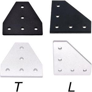 1Pcs CNC 5 holes 90 degree Joint Board Plate Corner Angle Bracket Connection Strip for 2020 Aluminum Profile