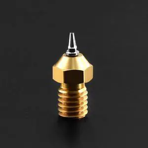 TWO1Pcs M6 Thread Brass Nozzle Adapter Set 0.2/0.3/0.4/0.5mm Tip 1.75mm filament for 3D Printer